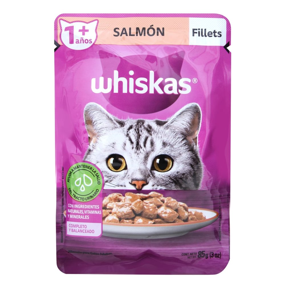 WHISKAS SALMON EN FILETES 85g