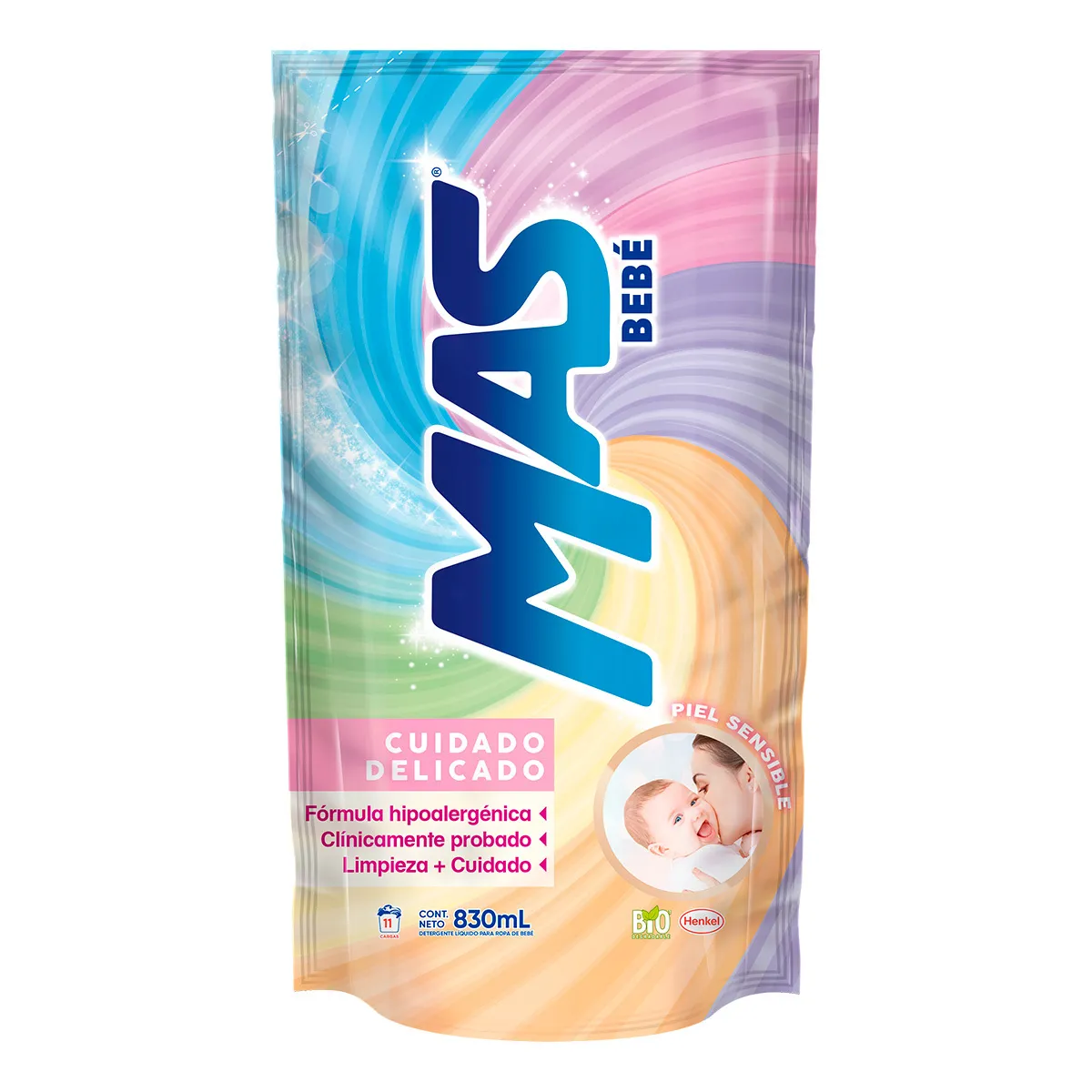 DETERGENTE LIQUIDO MÁS BEBÉ 830 ml