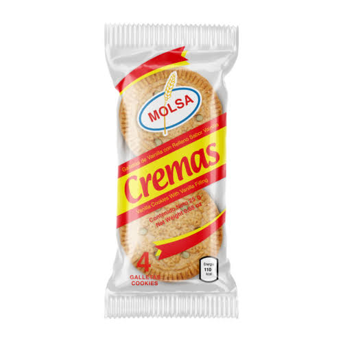 GALLETA CREMAS MOLSA VAINILLA 22g