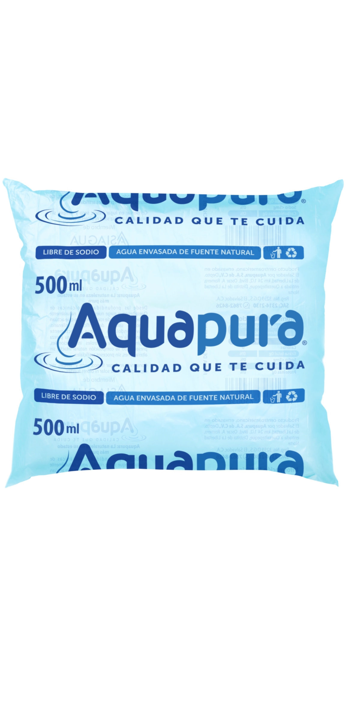 AGUA AQUAPURA BOLSA 500mL