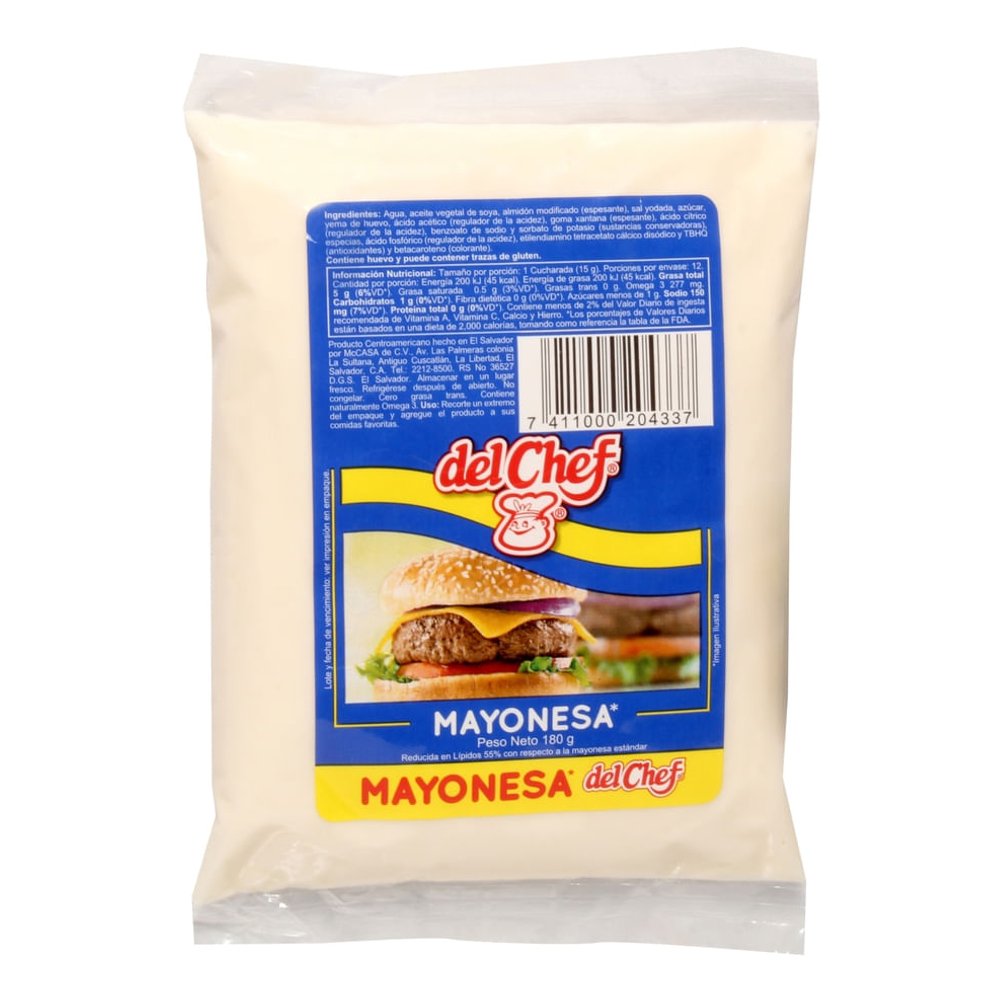 Mayonesa Del Chef Bolsa 180g