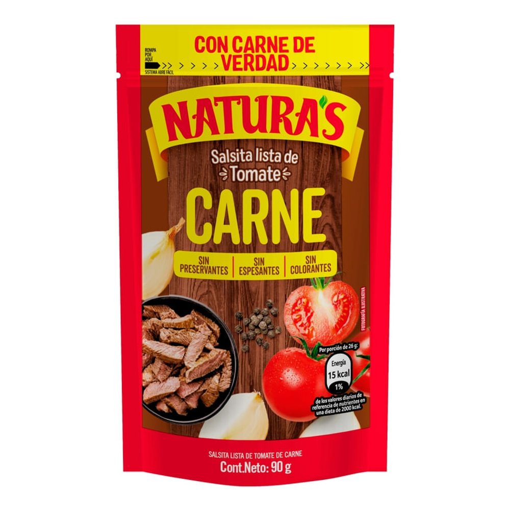 NATURAS SALSA TOMATE C/CARNE 90g