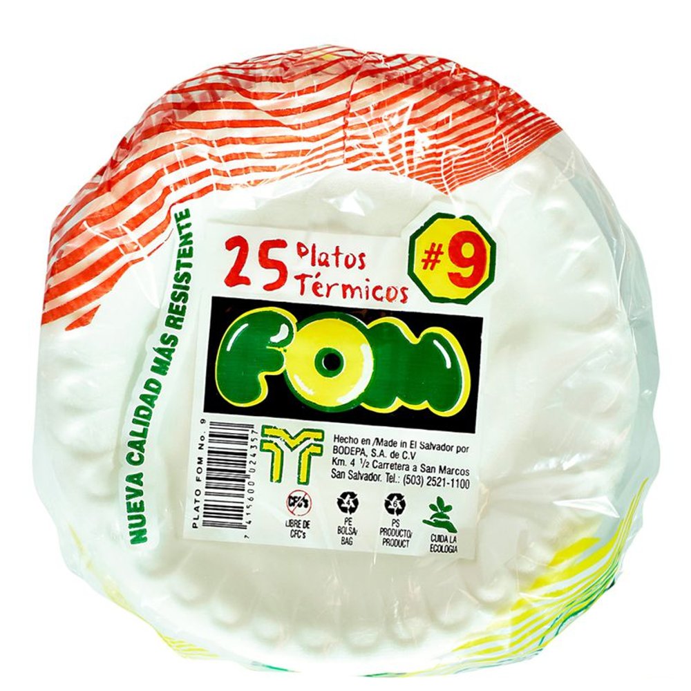 Platos biodegradables #9 S/D Paq/25unidades